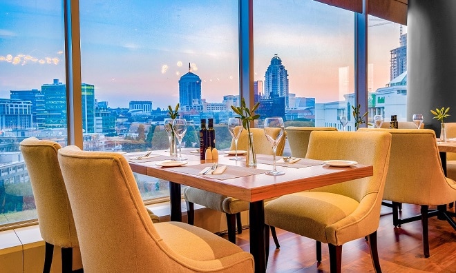Vivace Restaurant at the Radisson Blu Hotel Sandton.
